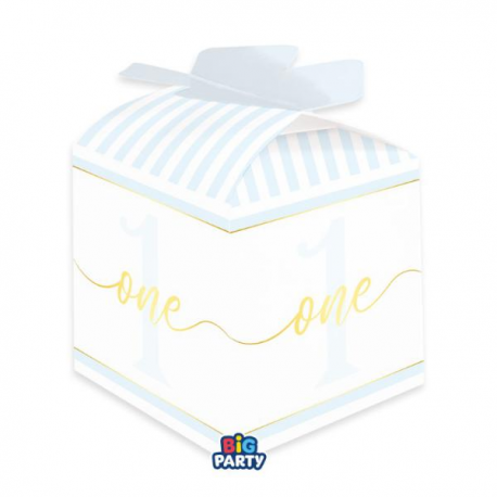 10 SCATOLINE 1° COMPLEANNO AZZURRO 5x7x5cm \\"One today Light Blue\\"