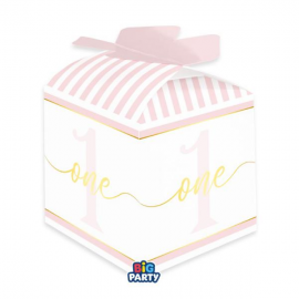 10 SCATOLINE 1° COMPLEANNO ROSA 5x7x5cm \\"One today Pink\\"