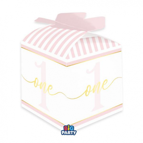 10 SCATOLINE 1° COMPLEANNO ROSA 5x7x5cm \\"One today Pink\\"