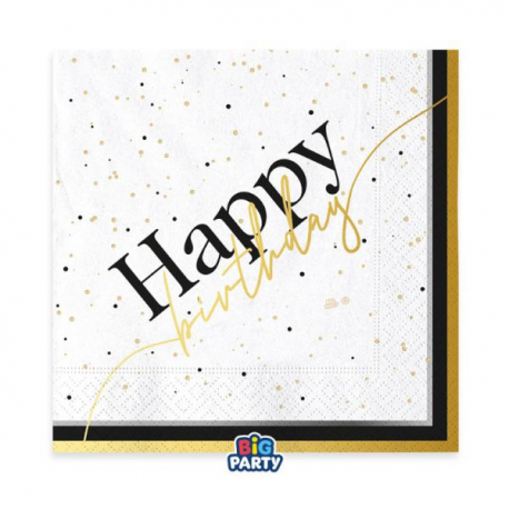 TOVAGLIOLI HAPPY BIRTHDAY \\"PRESTIGE\\" 33x33cm - 16 pezzi