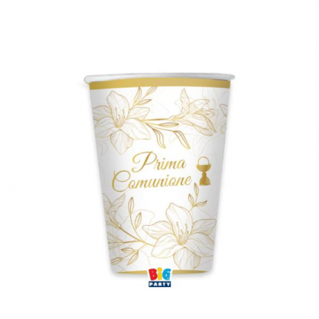 BICCHIERI PRIMA COMUNIONE \\"ELEGANT\\" 250cc - 6 pezzi