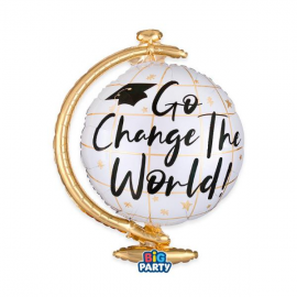 PALLONCINO LAUREA \\"GO CHANGE THE WORLD\\" 54x70cm