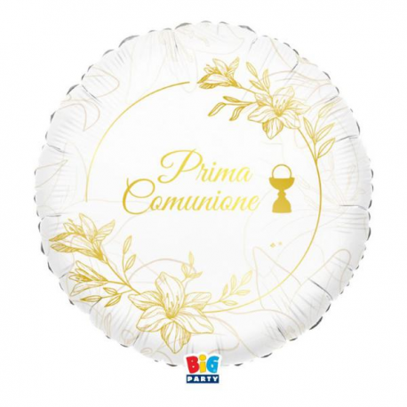 PALLONCINO MYLAR PRIMA COMUNIONE \\"ELEGANT\\" 45cm