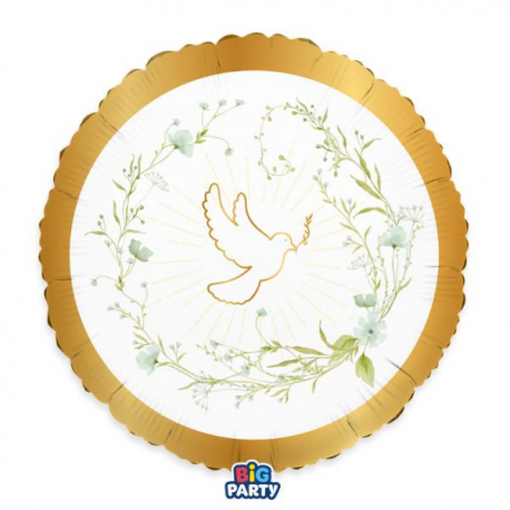 PALLONCINO MYLAR PRIMA CRESIMA \\"COLOMBA\\" 45cm