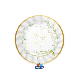 PIATTINI CRESIMA \\"COLOMBA\\" 20cm - 6 pezzi