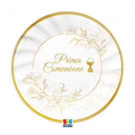 PIATTI PRIMA COMUNIONE \\"ELEGANT\\" 25cm - 6 pezzi