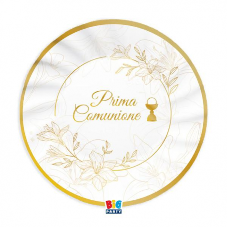 PIATTI PRIMA COMUNIONE \\"ELEGANT\\" 25cm - 6 pezzi