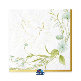 TOVAGLIOLI CRESIMA \\"COLOMBA\\" 33x33cm - 16 pezzi
