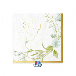 TOVAGLIOLINI CRESIMA \\"COLOMBA\\" 25x25cm - 16 pezzi