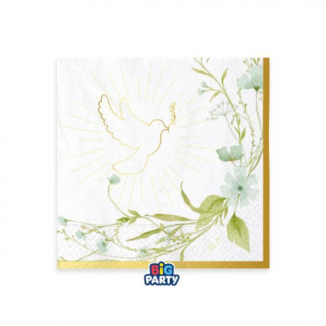 TOVAGLIOLINI CRESIMA \\"COLOMBA\\" 25x25cm - 16 pezzi