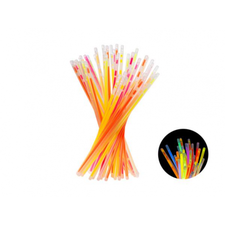 100 BRACCIALETTI LUMINOSI COLORI ASSORTITI 20cm con connettore