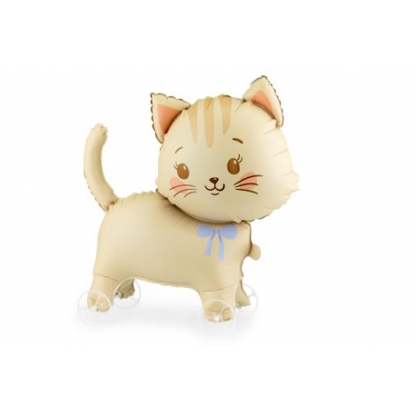 PALLONCINO MYLAR GATTINO CON ROTELLE - 61x65cm \\"Gonfiabile solo ad aria\\"