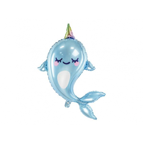 PALLONCINO NARVALO (delfino unicorno) - 53x87cm