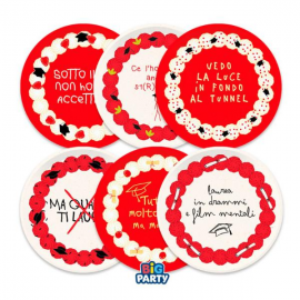 PIATTINI LAUREA MIX \\"UGLY CAKES\\" 18cm - 6 pezzi