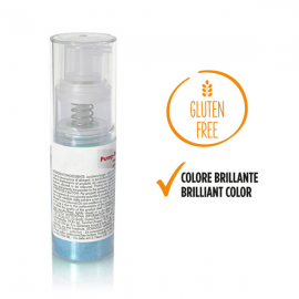 Pump spray alimentare GLITTERATO AZZURRO - polvere alimentare 10g (Pump-Powder)
