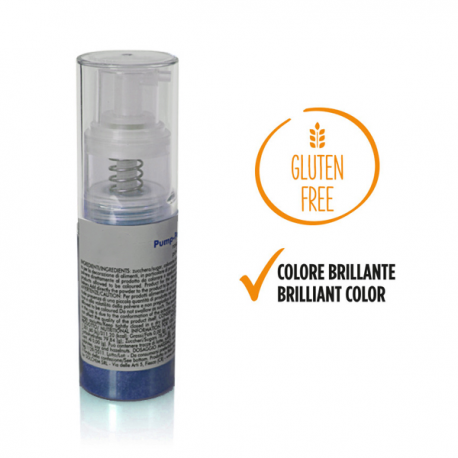 Pump spray alimentare GLITTERATO BLU - polvere alimentare 10g (Pump-Powder)