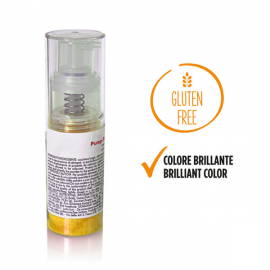 Pump spray alimentare GLITTERATO GIALLO - polvere alimentare 10g (Pump-Powder)
