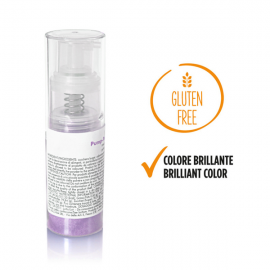Pump spray alimentare GLITTERATO LILLA - polvere alimentare 10g (Pump-Powder)