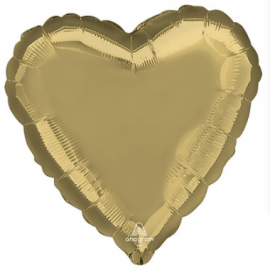 PALLONCINO MYLAR FOIL CUORE - ORO ANTICO 46cm