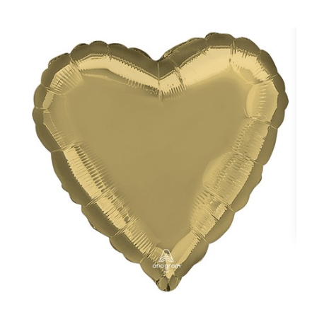 PALLONCINO MYLAR FOIL CUORE - ORO ANTICO 46cm