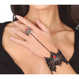 BRACCIALE RICAMATO E ANELLO CON RAGNO