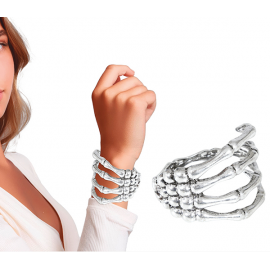 BRACCIALETTO SCHELETRO METALLICO, ARGENTO