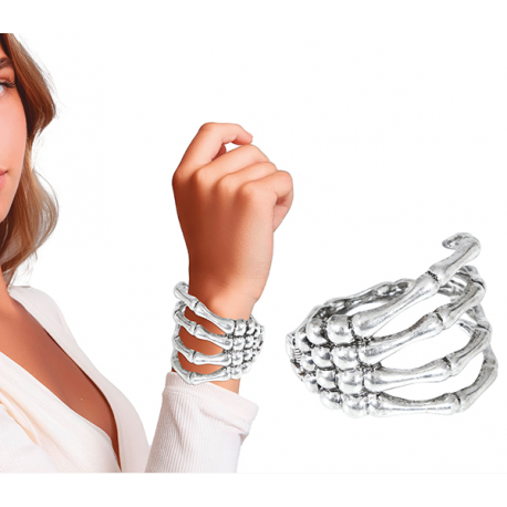 BRACCIALETTO SCHELETRO METALLICO, ARGENTO