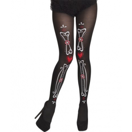 CALZE COLLANT NERE "SCHELETRO"