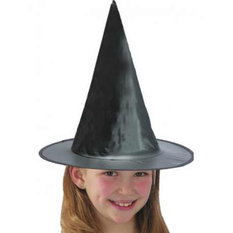 CAPPELLO STREGA BIMBA IN TESSUTO PLASTIFICATO 35cm