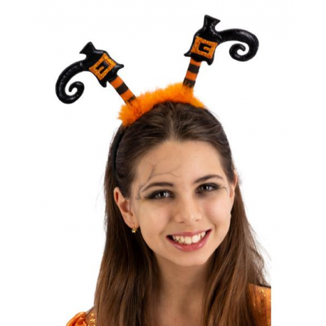 CERCHIETTO CON GAMBE STREGA HALLOWEEN