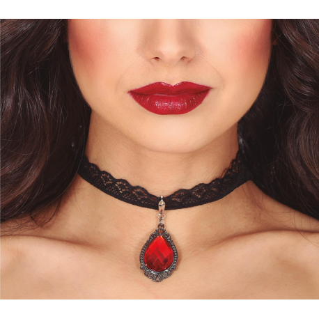 COLLANA CON RUBINI 5 CM