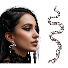 ORECCHINI SERPENTE, ARGENTO 6cm