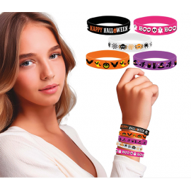 SACCHETTO 5 BRACCIALI ASSORTITI HALLOWEEN IN SILICONE