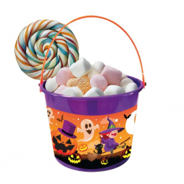 SECCHIELLO HALLOWEEN DOLCETTO O SCHERZETTO 18x16cm in plastica