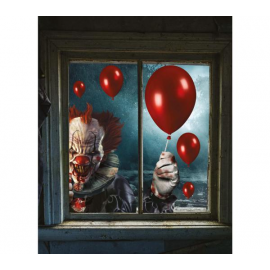 2 FOGLI ADESIVI PER FINESTRA \\"CIRCUS CLOWN\\" 40cm