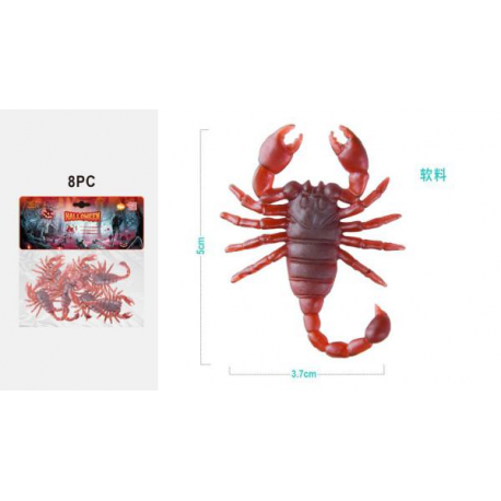 DECORAZIONI ANIMALI SCORPIONI ROSSI - 8 pz.