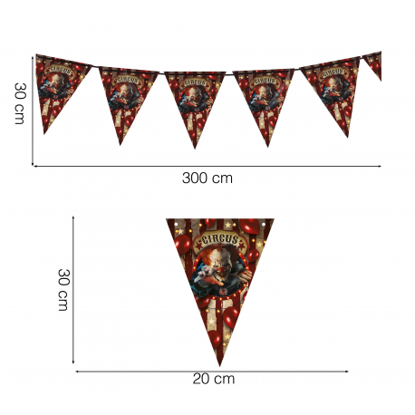 FESTONE BANDIERINE HALLOWEEN \\"CIRCUS CLOWN\\" 3mt
