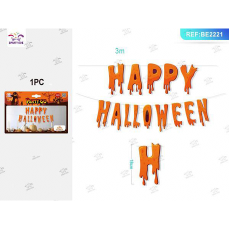 FESTONE DECORATIVO SCRITTA \\"HAPPY HALLOWEEN\\" ARANCIONE 3 mt