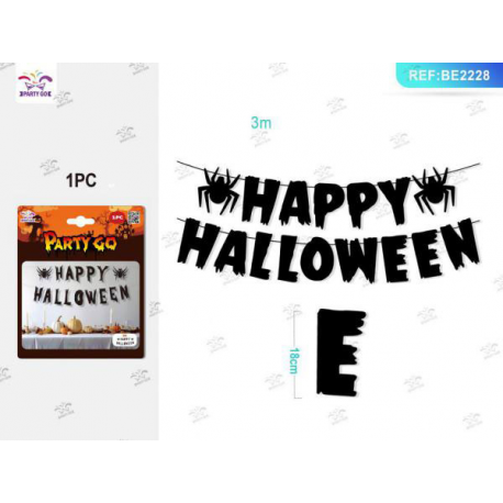 FESTONE DECORATIVO SCRITTA \\"HAPPY HALLOWEEN\\" NERA 3 mt