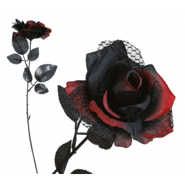 FIORE ROSSO E NERO, 40 CM