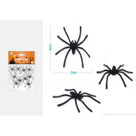 RAGNETTI NERI IN PLASTICA - 10 pz.