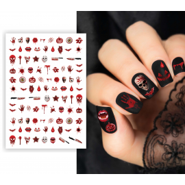 1 FOGLIO DI STICKER PER UNGHIE 10X7 CM FANTASIA BLOOD