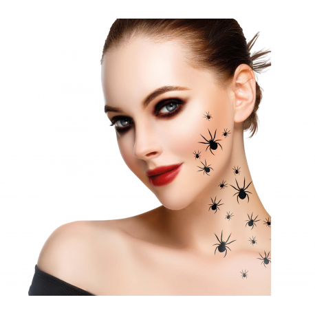 2 FOGLI DA 16 TATUAGGI RAGNI
