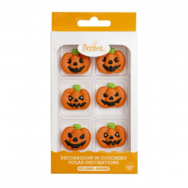 DECORAZIONI DI ZUCCHERO HALLOWEEN - ZUCCHETTE 6 pz.