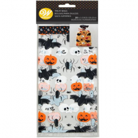 SACCHETTI TEMA HALLOWEEN per biscotti, dolci o caramelle - 20 Pezzi - 10cm x 24cm