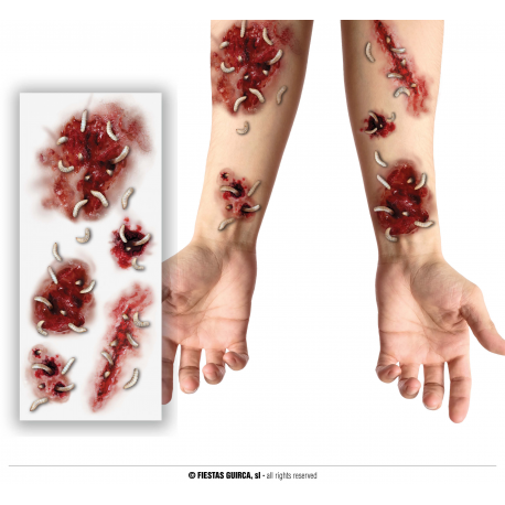TATUAGGIO FERITA CON VERMI 30X13 CM