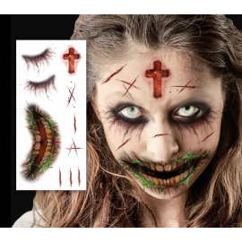 TATUAGGIO VISO ZOMBIE 30X13 CM