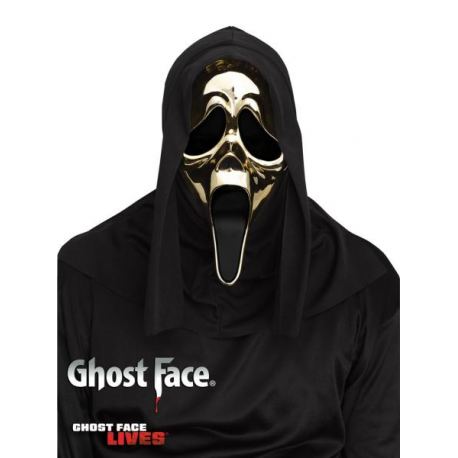 MASCHERA \\"SCREAM\\" ORO CROMATO GHOST FACE® - ORIGINALE!!