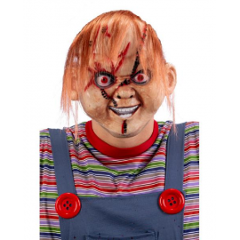 MASCHERA ASSASSINO IN PLASTICA CON CAPELLI