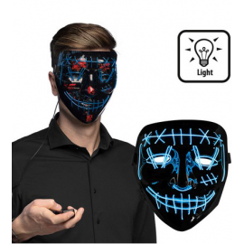 MASCHERA LED "NOTTE DEL GIUDIZIO" - KILLER SMILE BLUE